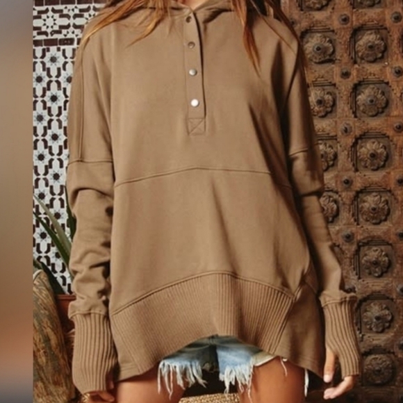 BUCKETLIST Tops - Bucket List | Washed French Terry Oversized Hoodie